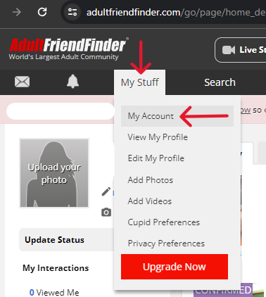 Adult Friend Finder Delete Account - Step 4