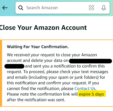 Amazon Delete Account - Step 13