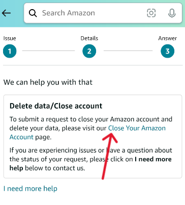 Amazon Delete Account - Step 6