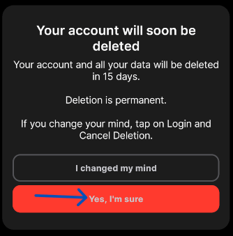 Bereal Delete Account - Step 1