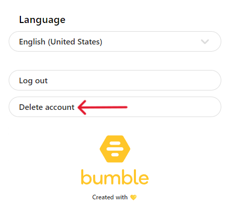 Bumble Delete Account - Step 5