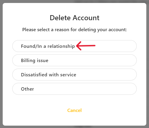 Bumble Delete Account - Step 7