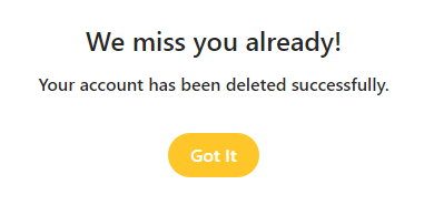 Bumble Delete Account - Step 8