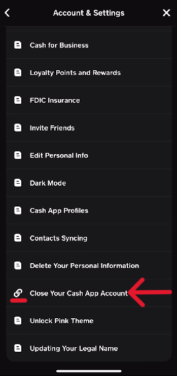 Cash App Delete Account - Step 5