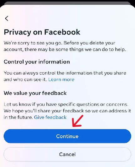 Facebook Delete Account - Step 15