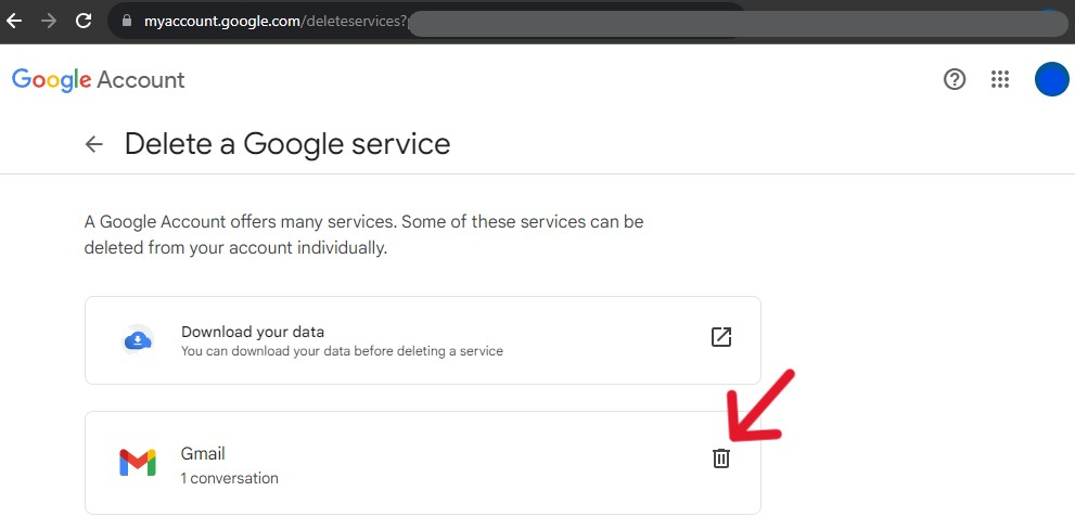 Gmail Delete Account - Step 8