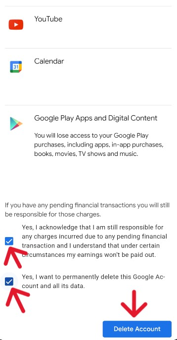Google Delete Account - Step 14