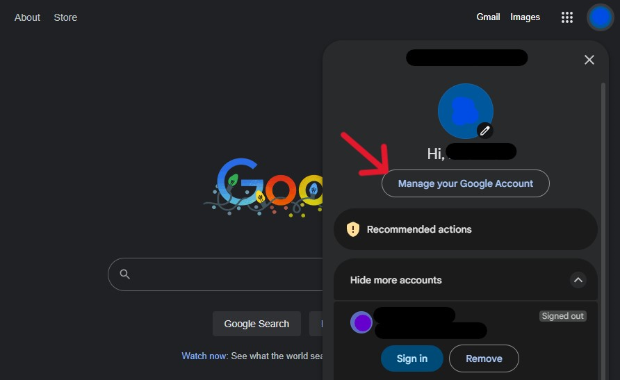 Google Delete Account - Step 5