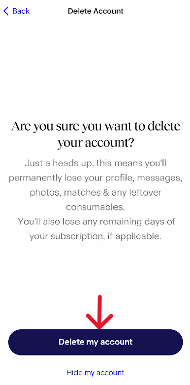 Match.com Delete Account - Step 13