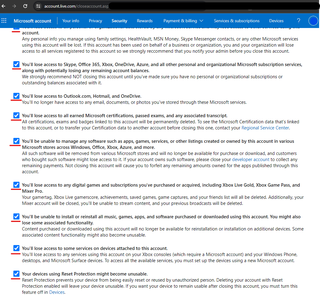 Microsoft Delete Account - Step 9