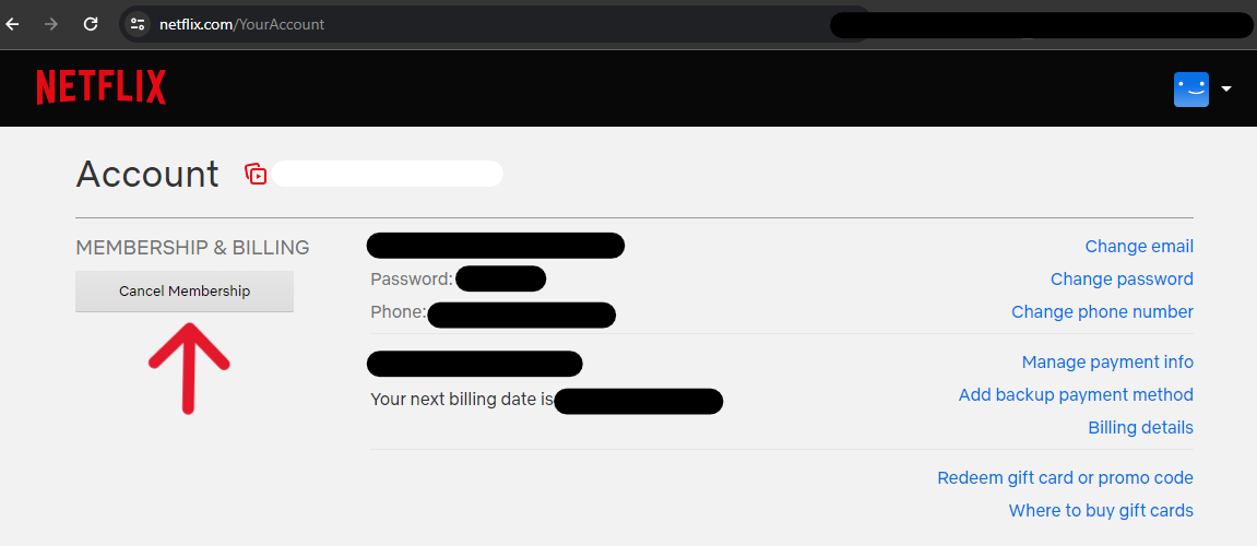 Netflix Delete Account - Step 5