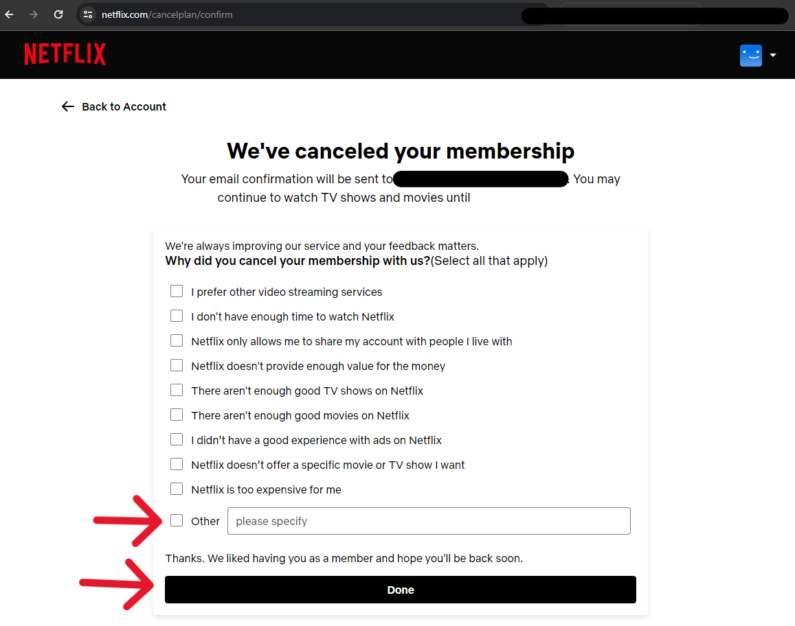 Netflix Delete Account - Step 7