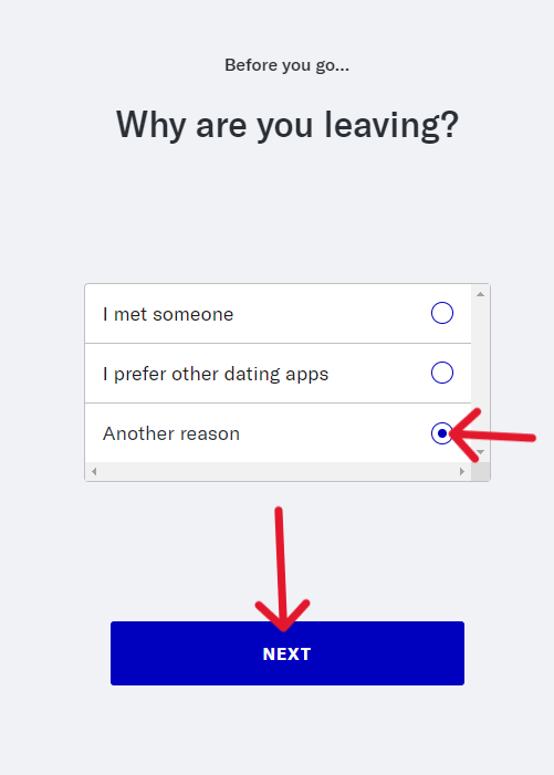 OkCupid Delete Account - Step 7