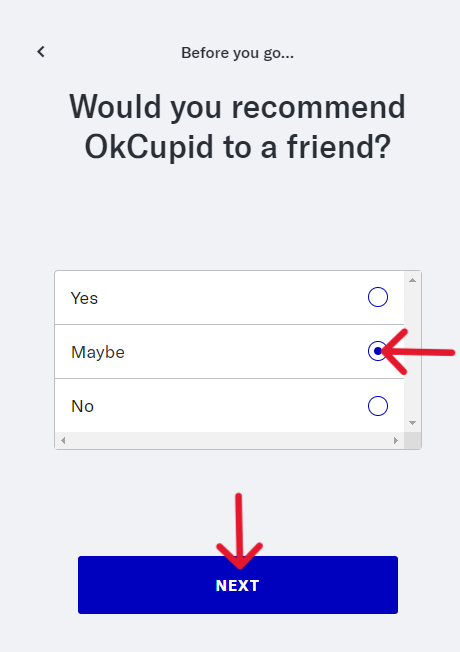 OkCupid Delete Account - Step 9