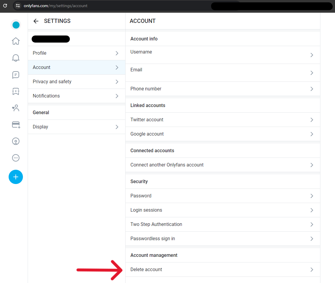 OnlyFans Delete Account - Step 5