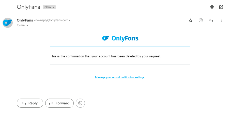 OnlyFans Delete Account - Step 8