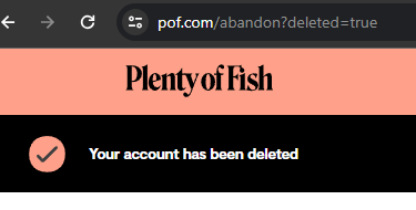 Plenty of Fish Delete Account - Step 11