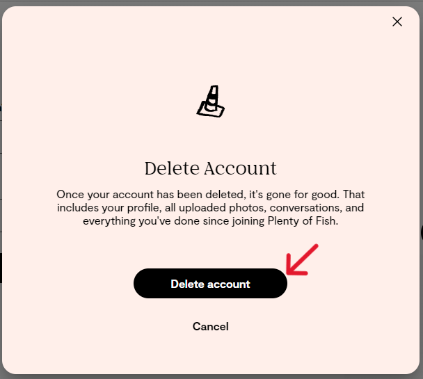 Plenty of Fish Delete Account - Step 17