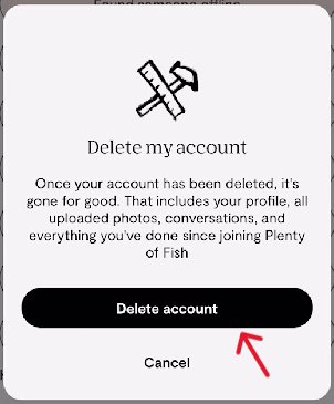 Plenty of Fish Delete Account - Step 5