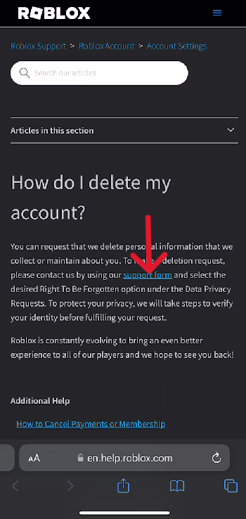 Roblox Delete Account - Step 11