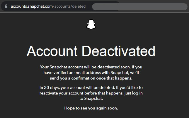 Snapchat Delete Account - Step 7