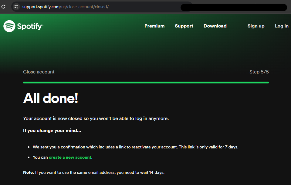 Spotify Delete Account - Step 3