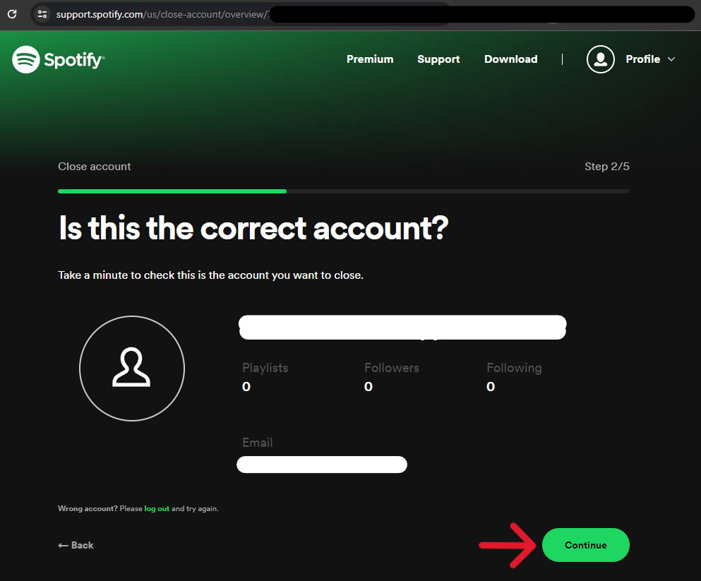 Spotify Delete Account - Step 6