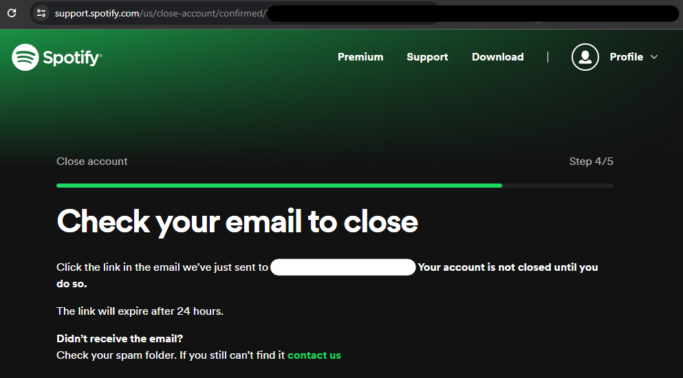 Spotify Delete Account - Step 8