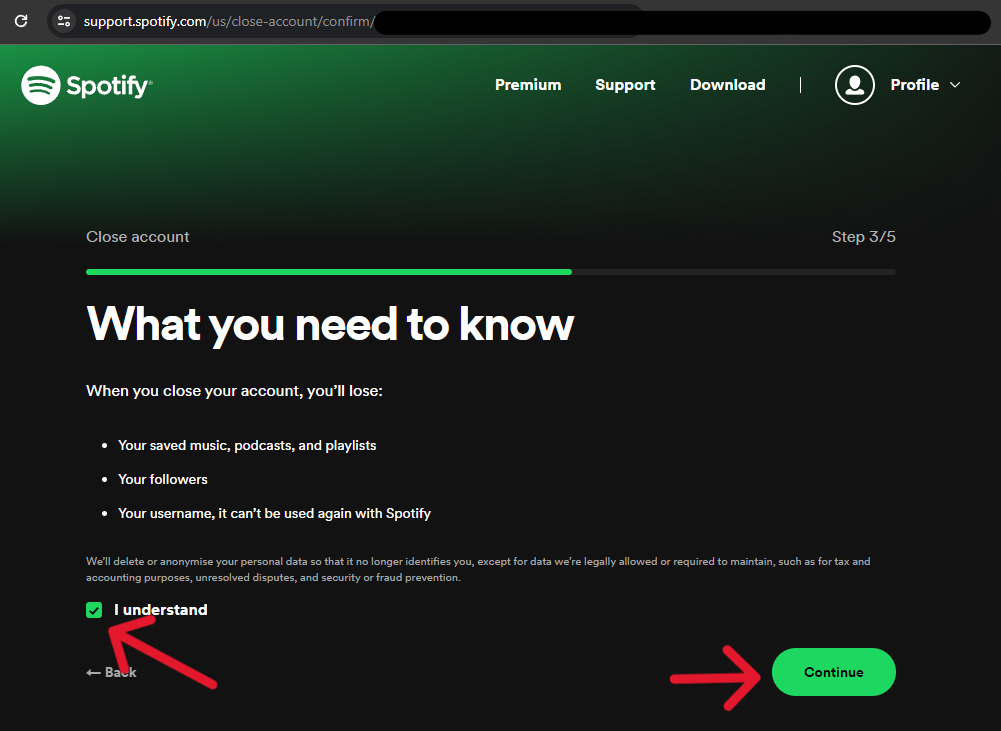 Spotify Delete Account - Step 9