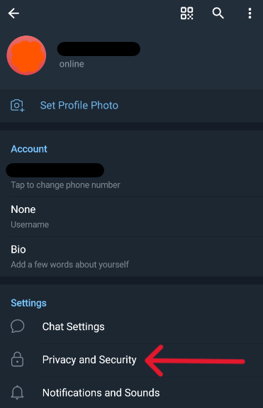 Telegram Delete Account - Step 3