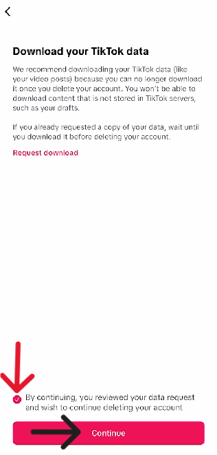 TikTok Delete Account - Step 10