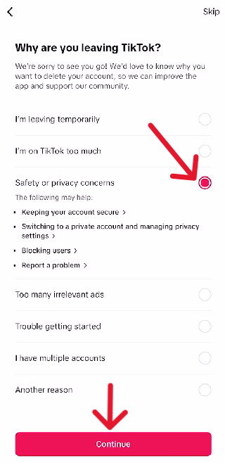 TikTok Delete Account - Step 13