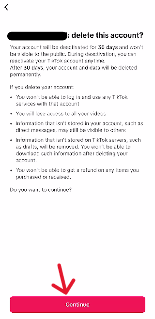 TikTok Delete Account - Step 9