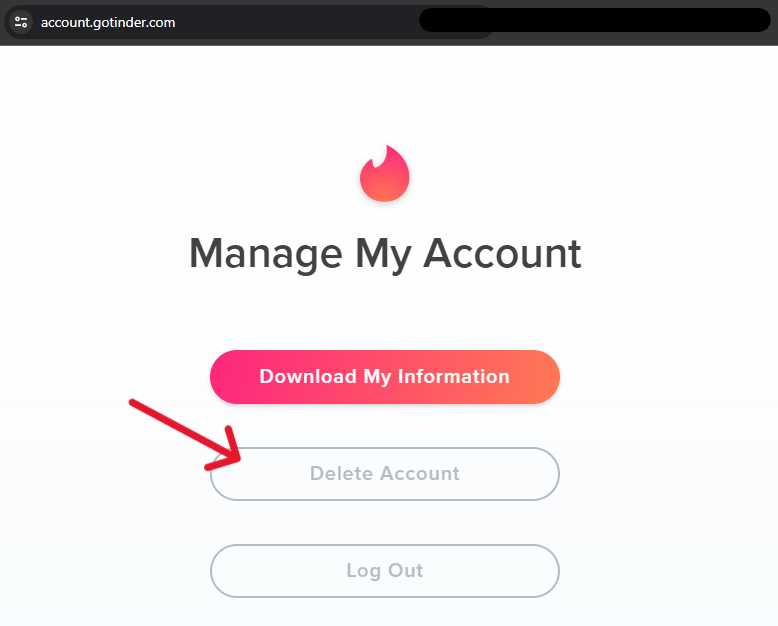 Tinder Delete Account - Step 9