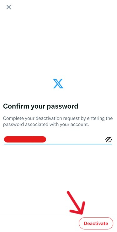 Twitter / X Delete Account - Step 16