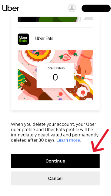 Uber Delete Account - Step 13