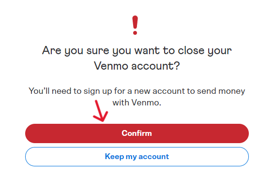 Venmo Delete Account - Step 7