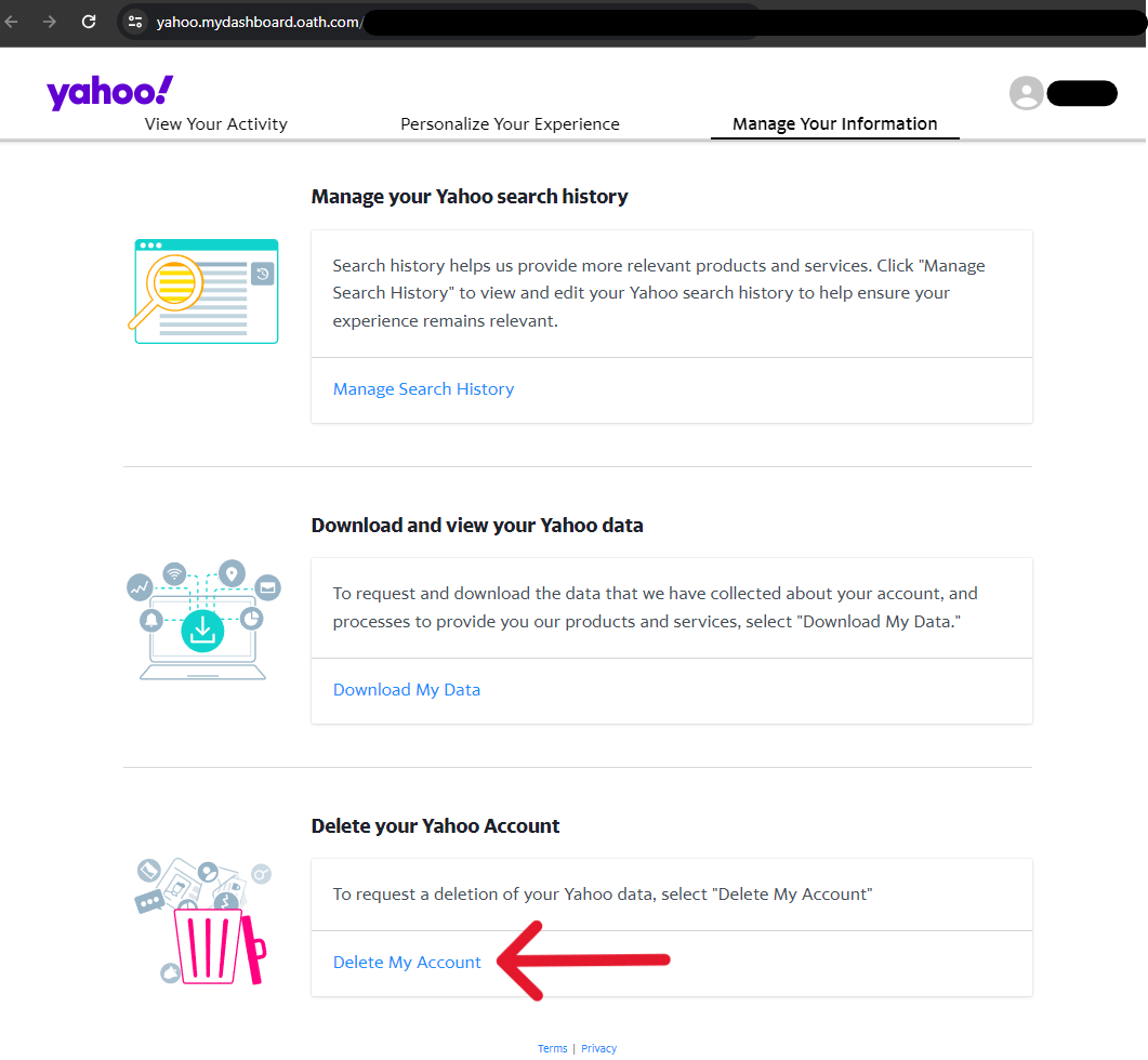 Yahoo Delete Account - Step 9